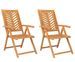 Chaises de jardin inclinables 2 pcs bois massif d'acacia - Photo n°1