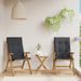 Chaises de jardin inclinables 2pcs et coussins bois massif teck - Photo n°1