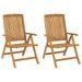 Chaises de jardin inclinables 2pcs et coussins bois massif teck - Photo n°3