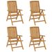 Chaises de jardin inclinables 4pcs et coussins bois massif teck - Photo n°3