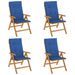 Chaises de jardin inclinables 4pcs et coussins bois massif teck - Photo n°2