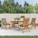 Chaises de jardin inclinables 4pcs et coussins bois massif teck - Photo n°1