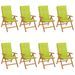 Chaises de jardin inclinables et coussins lot de 8 teck solide - Photo n°2