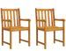 Chaises de jardin lot de 2 Bois d'acacia solide - Photo n°1