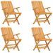 Chaises de jardin pliantes lot de 4 61x67x90cm bois massif teck - Photo n°2