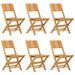Chaises de jardin pliantes lot de 6 47x61x90cm bois massif teck - Photo n°2