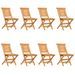 Chaises de jardin pliantes lot de 8 47x63x90cm bois massif teck - Photo n°2