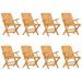 Chaises de jardin pliantes lot de 8 61x67x90cm bois massif teck - Photo n°2