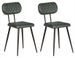 Chaises de salle à manger cuir gris et pieds métal noir Moundir - Lot de 2 - Photo n°1