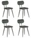 Chaises de salle à manger cuir gris et pieds métal noir Moundir - Lot de 4 - Photo n°1