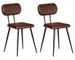 Chaises de salle à manger cuir marron et pieds métal noir Moundir - Lot de 2 - Photo n°1