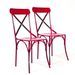 Chaises en métal rouge vieilli Lola - Lot de 2 - Photo n°3
