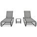 Chaises longues 2 pcs avec table Textilène et aluminium - Photo n°2