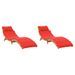Chaises longues avec coussins lot de 2 rouge bois massif acacia - Photo n°2