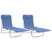 Chaises longues pliables 2 pcs bleu textilène et acier - Photo n°2