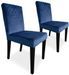 Chaises matelassées velours bleu Menti - Lot de 2 - Photo n°1