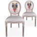 Chaises médaillon Assise Velours Chat Beige - Photo n°1