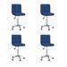 Chaises pivotantes de salle à manger 4 pcs Bleu Tissu 9 - Photo n°1