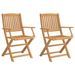Chaises pliables de jardin 2 pcs bois massif d'acacia - Photo n°1
