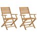 Chaises pliables de jardin 2 pcs bois massif d'acacia - Photo n°1