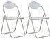 Chaises pliantes de salle à manger 2 pcs Blanc Similicuir - Photo n°1