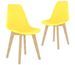 Chaises scandinave bois clair et assise jaune Norva - Lot de 2 - Photo n°1