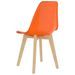 Chaises scandinave bois clair et assise orange Norva - Lot de 2 - Photo n°5