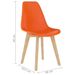 Chaises scandinave bois clair et assise orange Norva - Lot de 2 - Photo n°7