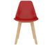 Chaises scandinave bois clair et assise rouge Norva - Lot de 2 - Photo n°2
