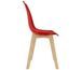 Chaises scandinave bois clair et assise rouge Norva - Lot de 2 - Photo n°3