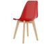 Chaises scandinave bois clair et assise rouge Norva - Lot de 2 - Photo n°4
