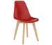Chaises scandinave bois clair et assise rouge Norva - Lot de 2 - Photo n°7