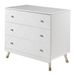 Chambre 4 pièces lit chevet commode et armoire 2 portes bois blanc satiné Funy 90x200 cm - Photo n°4