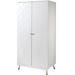 Chambre 4 pièces lit chevet commode et armoire 2 portes bois blanc satiné Funy 90x200 cm - Photo n°5