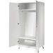 Chambre 4 pièces lit chevet commode et armoire 2 portes bois blanc satiné Funy 90x200 cm - Photo n°6