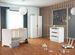 Chambre bébé Carrousel lit 60x120 cm commode et armoire blanc et hêtre - Photo n°1