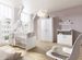 Chambre bébé Classic White lit 60x120 cm commode à langer et armoire 2 portes bois blanc - Photo n°1