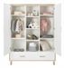 Chambre bébé Coco lit 70x140 cm commode et armoire bois blanc et hêtre - Photo n°5