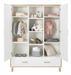 Chambre bébé Coco lit évolutif 70x140 cm commode et armoire bois blanc et hêtre - Photo n°6