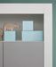 Chambre bébé Evans lit 70x140 cm avec commode à langer et armoire mélaminé gris et blanc - Photo n°9
