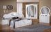 Chambre complète 6 pièces bois brillant blanc Proud 160 - Photo n°1
