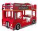 Chambre enfant 2 pièces lit superposé bus 90x200 cm et armoire bois laqué rouge Londres - Photo n°2