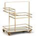 Chariot de bar DIVO en miroir et métal doré – 70 cm - Photo n°1