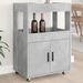 Chariot de bar gris béton 60x39,5x89 cm bois d'ingénierie - Photo n°1