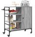 Chariot de cuisine en bois et métal Renivo 85 cm - 1 porte et 3 niveaux - Photo n°1