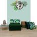 Chauffeuse 1 place - Tissu Vert Depp Jungle - L 58 x P 75 x H 45 cm - Photo n°3