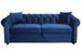 Chesterfield convertible velours bleu 3 places - Photo n°1