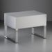 Chevet 1 tiroir bois laqué blanc et pieds métal chromé Luna L 63 cm - Photo n°1