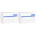 Chevet avec lumières LED 2 pcs Blanc 60x35x40 cm - Photo n°1