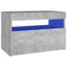 Chevet avec lumières LED Gris béton 60x35x40 cm - Photo n°1